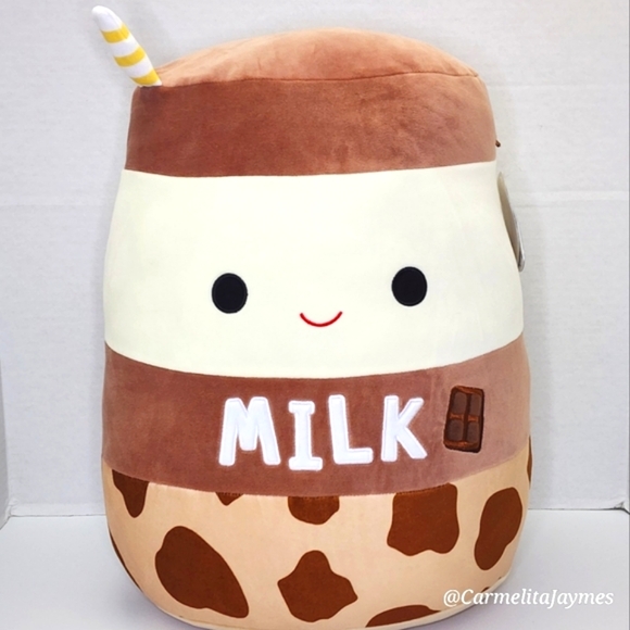 SYLVIE 🍫🥛 16" FTM Chocolate Milk Brown & White Cow Print Squishmallow NWT - Picture 1 of 9